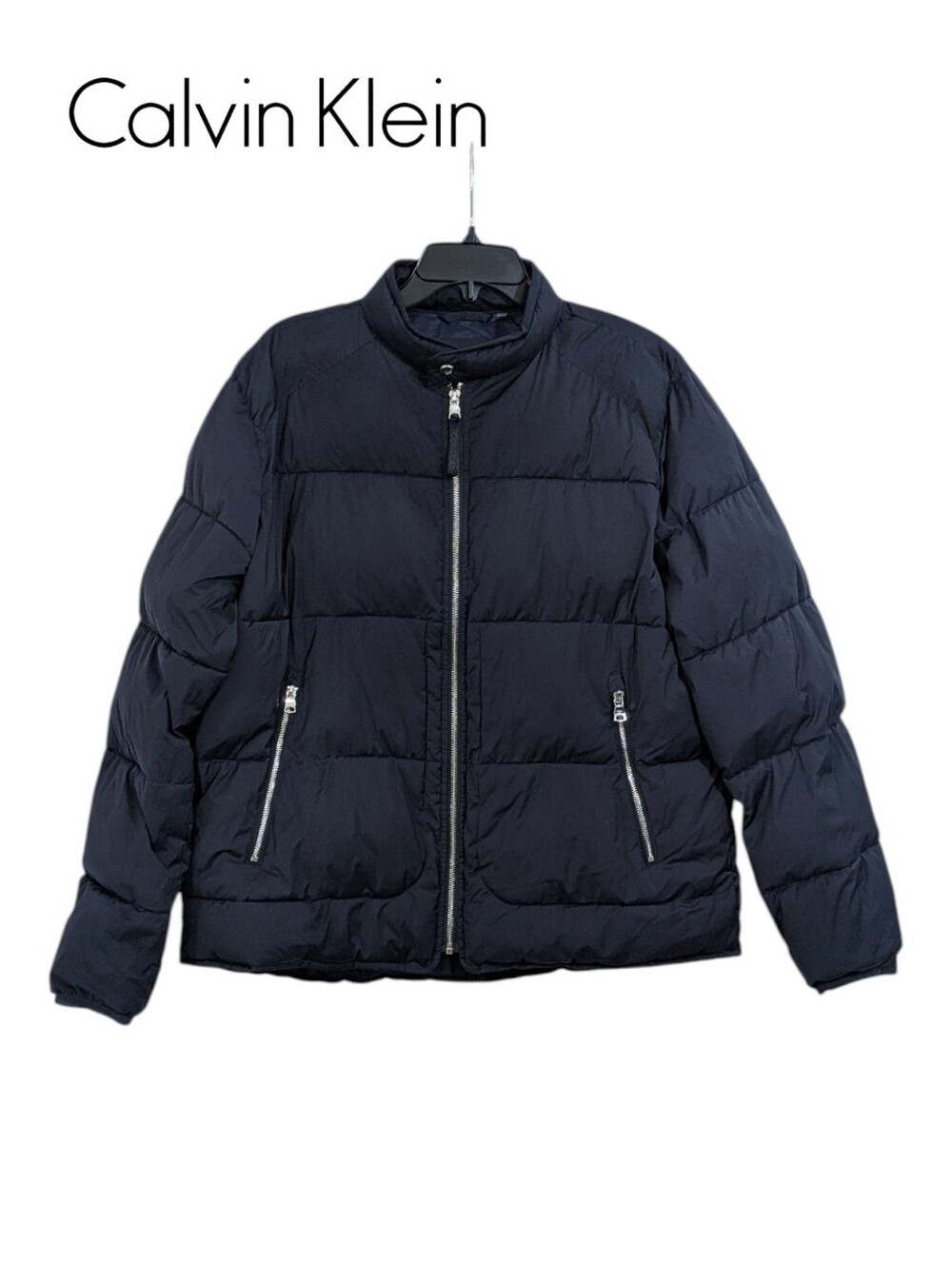 * Calvin Klein Navy Blue Sorona Aura Puffer Coat - Size Large Mens